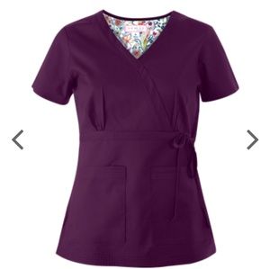 Koi "Katelyn" mock wrap scrub top
